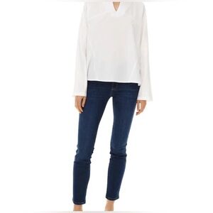NWT Harshman Los Angeles White Islani Blouse Small